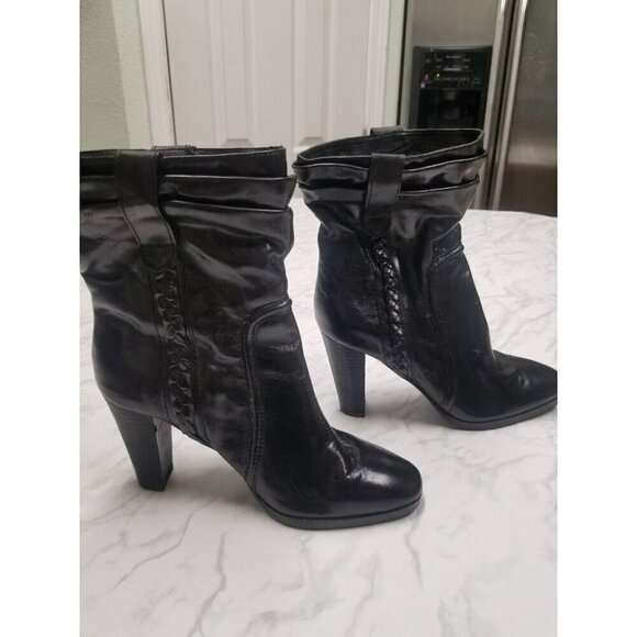 7 for all mankind Black Pull On Boots flaw RIP on inside recently conditioned - Picture 4 of 12